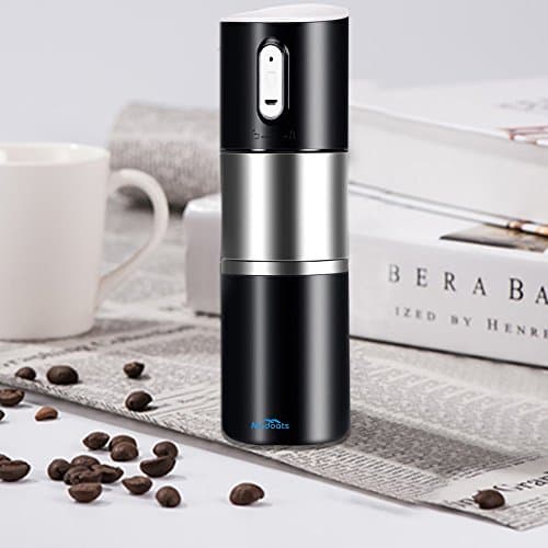 Madoats Espresso Maker USB Charging Coffee Grinder Portable All in One Automatic Coffee Grinder with Removable Stainless Steel cup for Cars,Outdoor,Travel (Black)