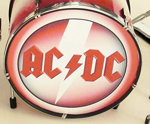 Rock Guitar Miniatures RGM300 ACDC Miniature Drum Kit Brian Johnson Malcolm Young Phil Rudd Angus Young Cliff Williams FrIday On My Mind High Voltage T.N.T. Black Ice Rock N'Roll Train