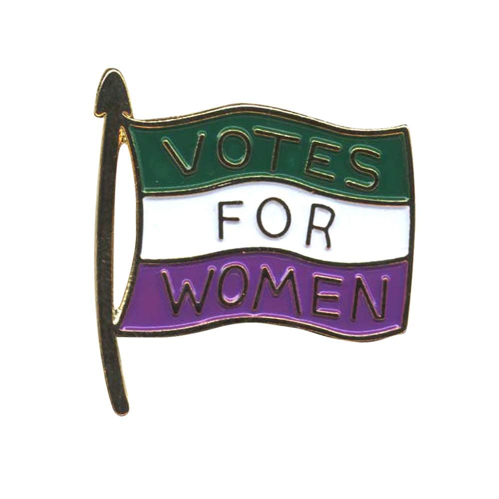 PortrayerEnamel Reproduction Suffragette Badge, Waving Flag Design. Votes For Women, W.S.P.U.