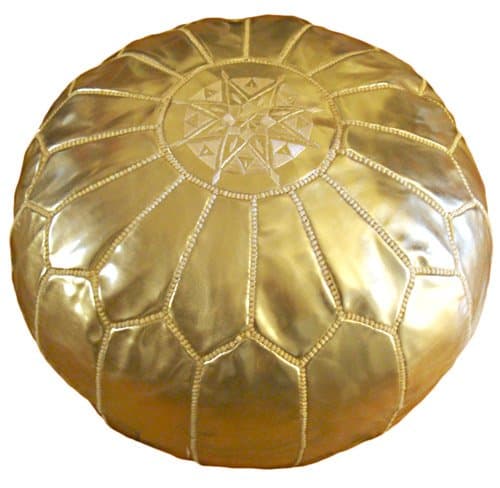 Royal Golden Moroccan Ottoman or Pouf