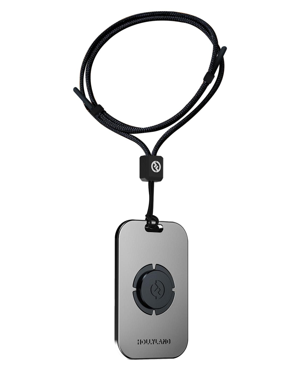 Adjustable Durable Long Neck Lanyard with Magnetic Metal Plate for Hollyland Lark Max Wireless Lavalier Microphone, Black