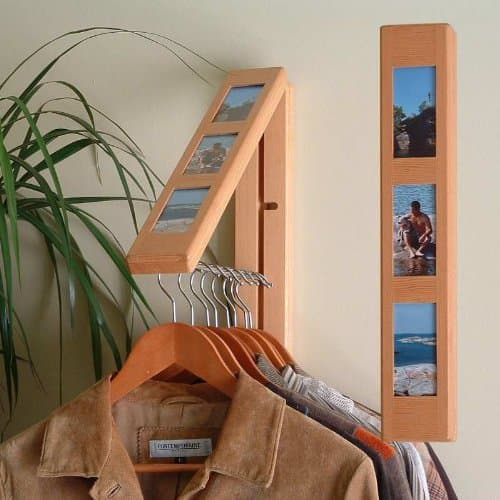 The Original InstaHANGER Model AH12PF/M NAT Natural “Picture Perfect” – Folding Collapsible Wall Mounted Clothes Storage/Drying Rack