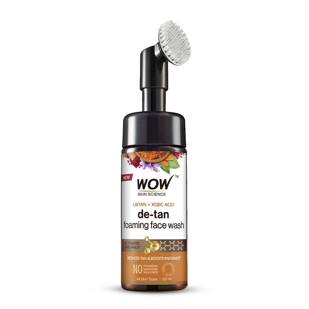 WOW Skin Science Ubtan Foaming Face Wash with Built-In Face Brush for deep cleansing - No Parabens, Sulphate, Silicones & Color - 100mL Face Wash (100 ml)