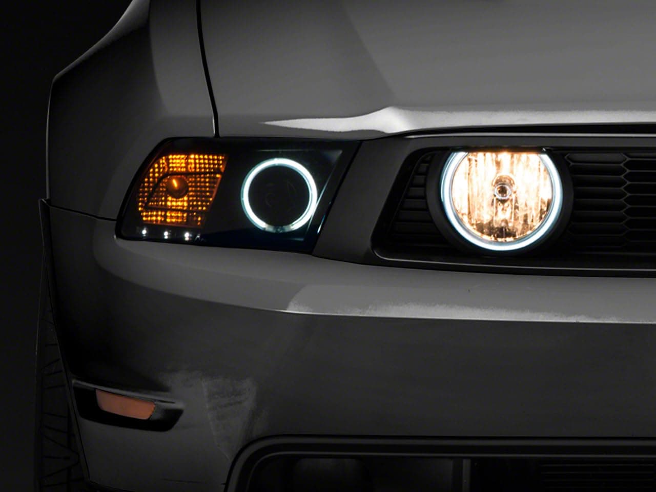 LED Halo Fog Lights; Smoked Compatible with 05-12 Mustang GT