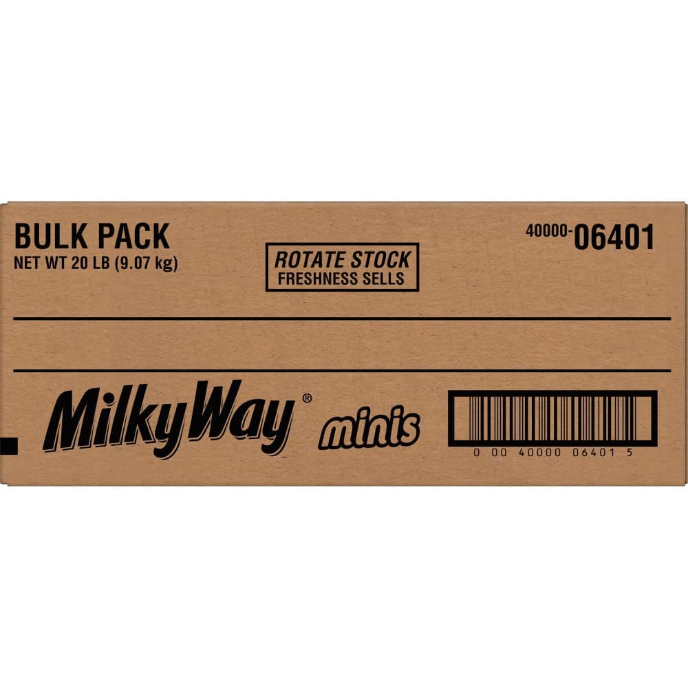 Milk Chocolate Minis Size Candy Bars 20-Pound Bulk Package Box
