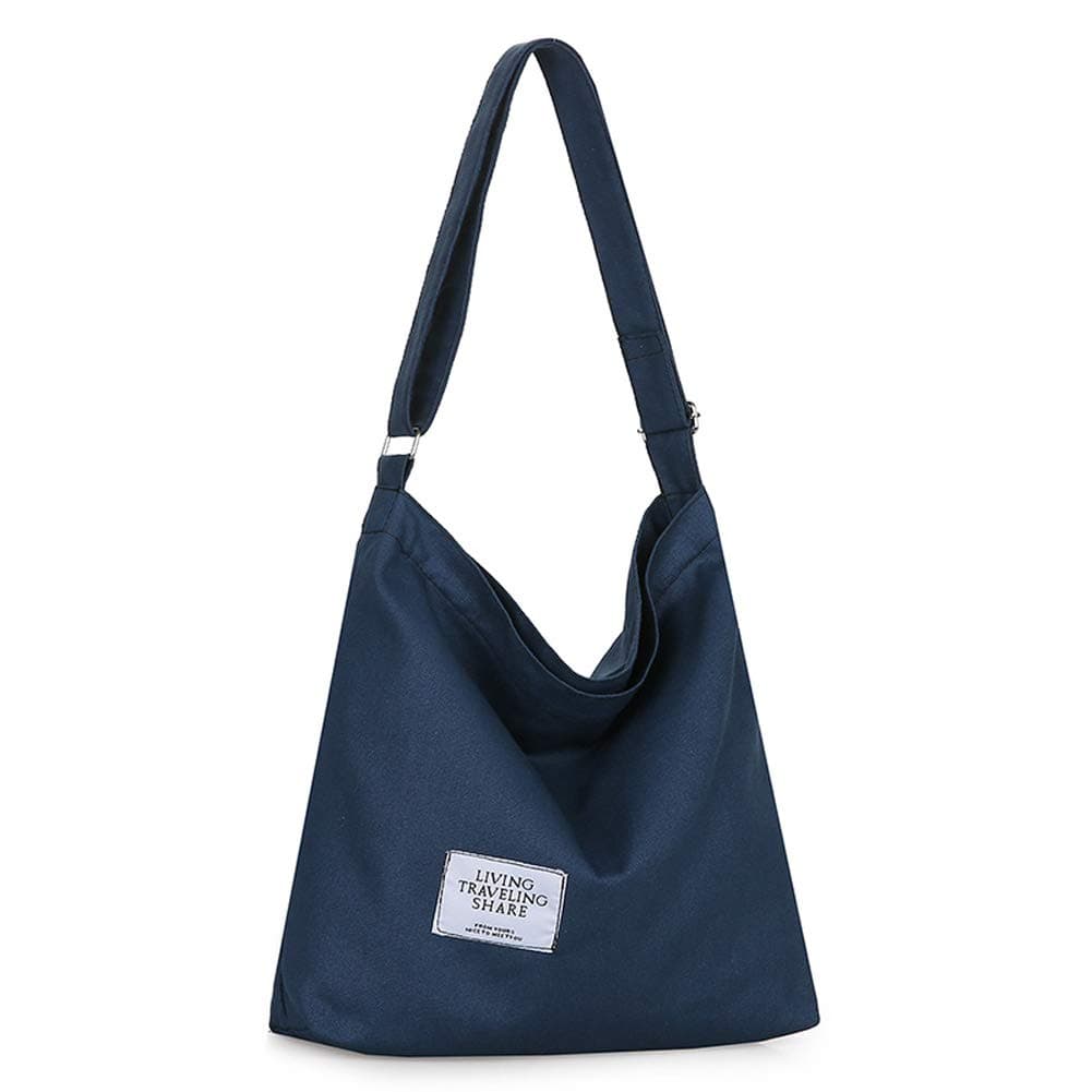 CovelinWomen's Retro Large Size Canvas Shoulder Bag Hobo Crossbody Handbag Casual Tote