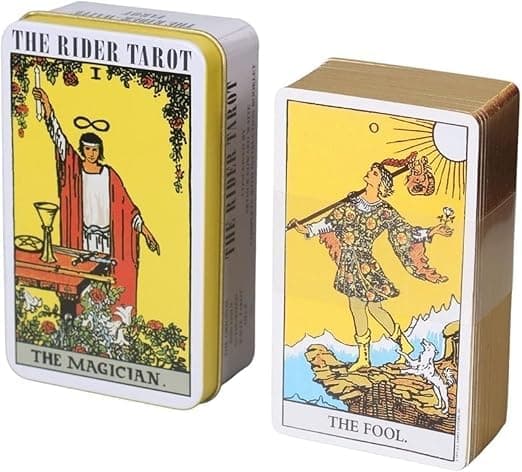 The Rider Tarot Oracle Tarot Cards In A Tin A 78-Card Deck With Guidebook Gilded Golden (Limited Edition) 400 Gsm Gold Core Cardstock For Adults, Secial Addition