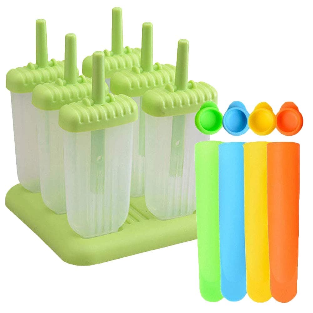 Ice Pop Mold Set And Silicone Ice Pop Molds With Lids,Reusable Popsicle Molds Silicone Ice Lolly Makers For Kids,BPA Free