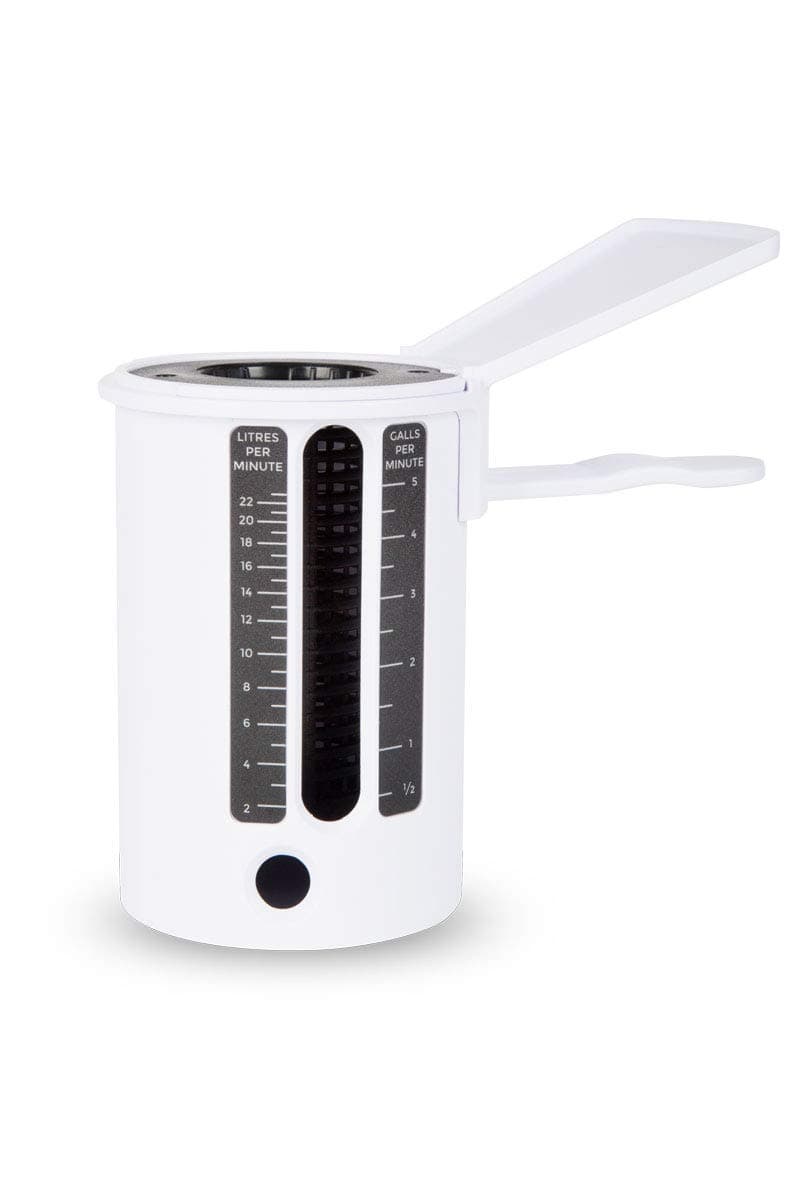 Flow Cup Water Flow Measure Plumbing Tool (Litre and Gallon per Minute Gauge)