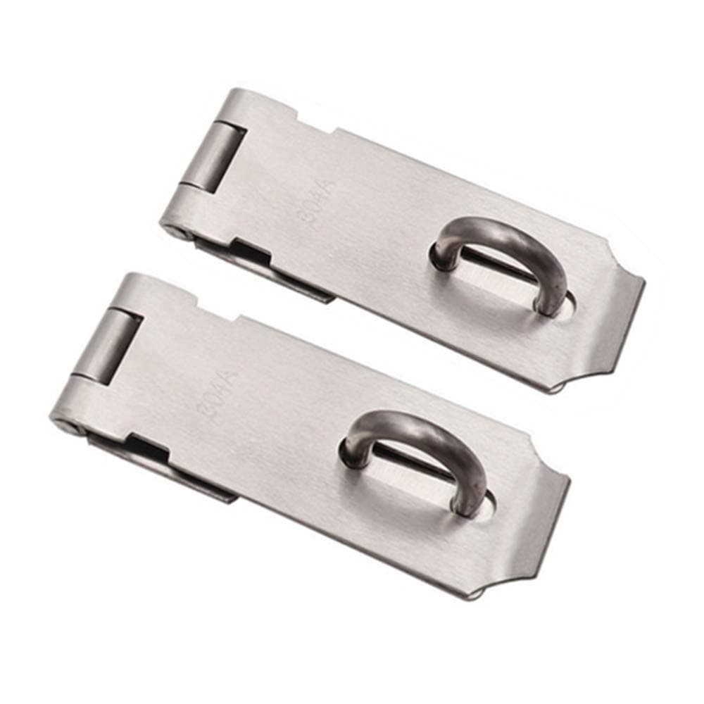 Door Hasp Padlocks Clasp Kit for Wooden Shed Door/Gate/Cabinet Security, Heavy Duty 304A Stainless Steel (4inch Pack of 2)