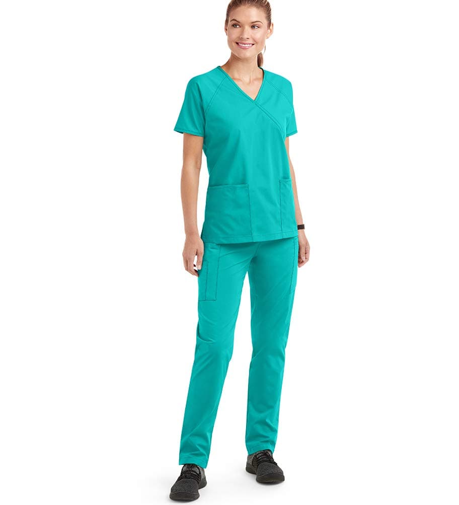Strictly Scrubs Women’s Classic Scrub Set (XS-3X, 14 Colors) – Includes Mock Wrap Top and Pant