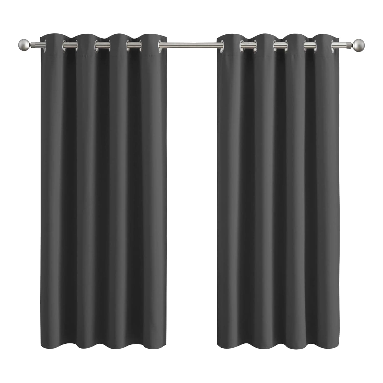 Aspire Homeware Blackout Curtains for Bedroom - Thermal Eyelet Grey Curtains Window Treatments Super Soft Ring Top Living Room Curtain & Drapes 2 Panels 46 x 54 inch Drop
