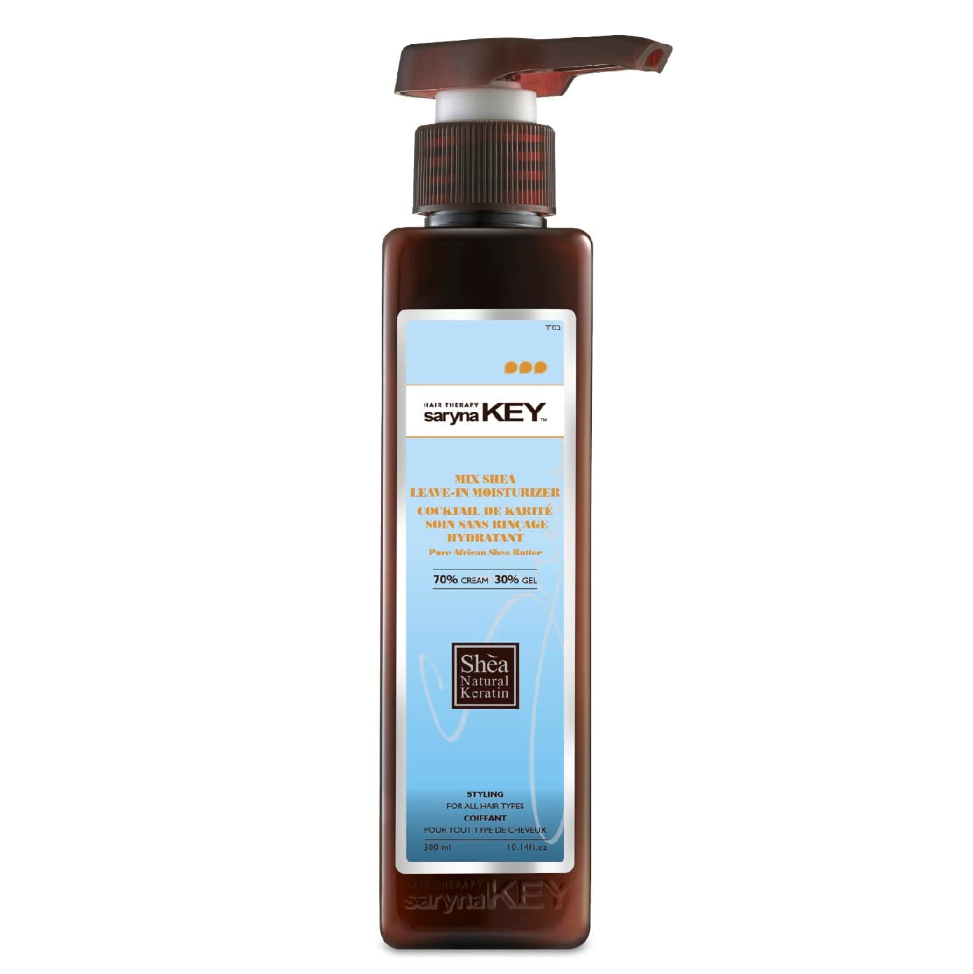 Saryna Key Curl Control Mixed Shea 70-30 (300ml/10.14oz) - Leave-in-Moisturizer - Pure African Shea Butter - Perfect for Soft Waves and Loose Curls - contains enhanced concentrations of Shea Butter
