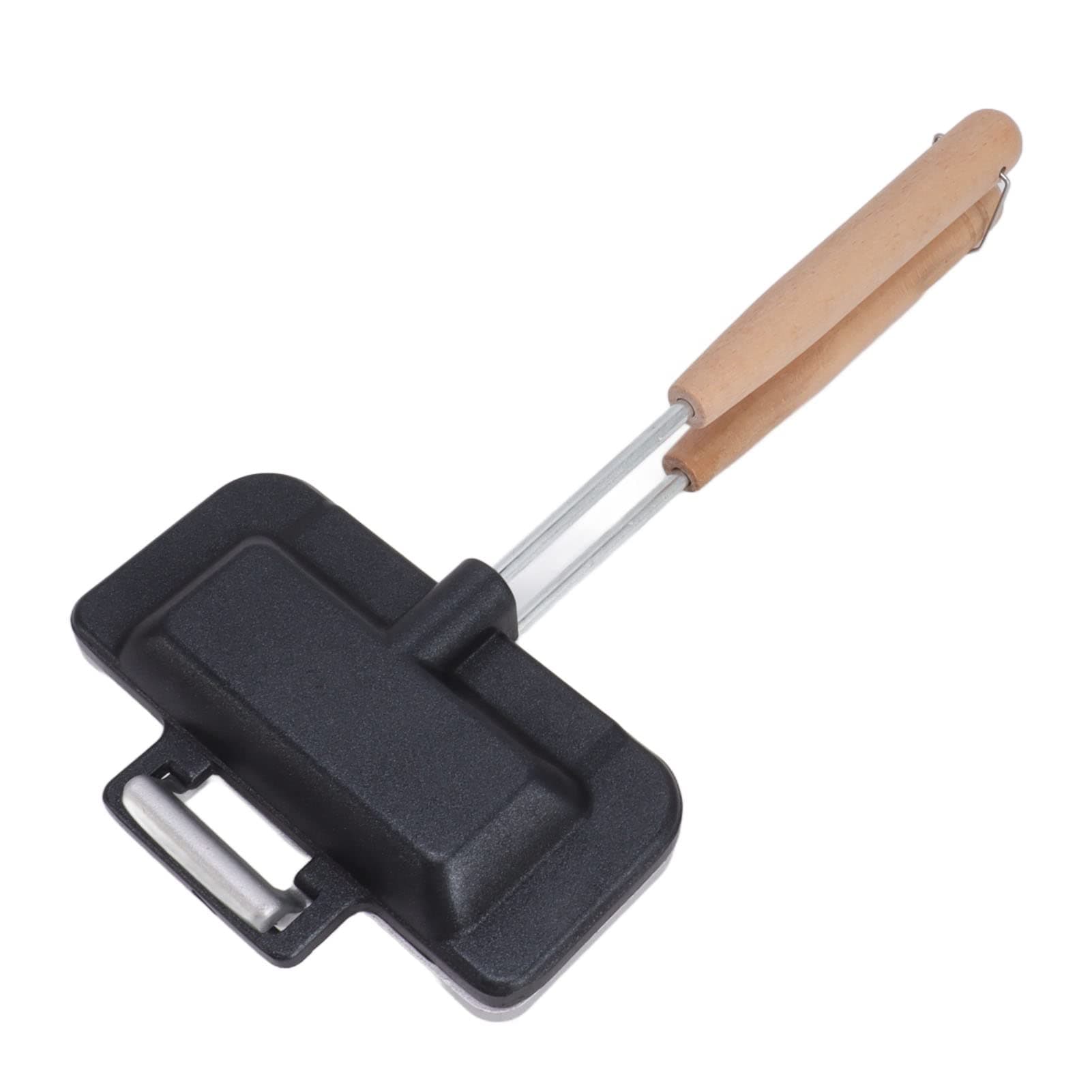 DAUB Double Sided Sandwich Baking Pan, Hot Sandwich Maker Hot Dog Toaster with Removable Handle, Breakfast Sandwich Maker Flip Grill Pan for Breakfast Pancakes, Omelets, Frittatas