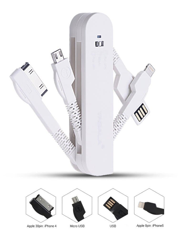 ESupFly 3 in 1 (Micro USB, Lightning Cable, 4S Cable) Multi USB Charge Cable USB Charging Sync Cable USB Data Cable Swiss Army Style for Apple iPhone 4 4s 5 5s 6 6 Plus, iPad 2 3 iPad Air Mini, iPod, Samsung Note, Samsung Galaxy S6 / S6 Edge / S5 / S4, Mobile/Cell Phones Pads and MP3 players with Micro USB, other Micro USB devices (White)