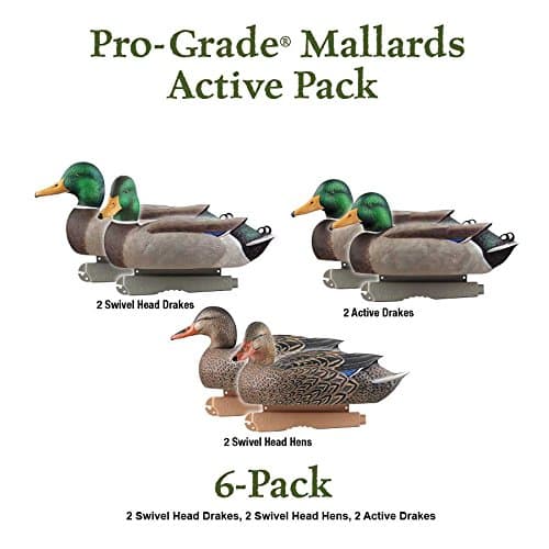 GHG Pro-Grade Pre-Texas Rigged Active Mallard Duck Decoy Pack of 6
