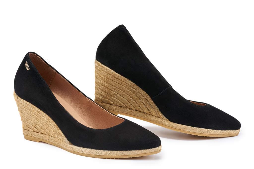 Roses Espadrille Suede Wedges Spain Handmade 2 ½” Heel Women's Pumps with Soft, Premium Suede Upper and 100% Natural Jute Midsole for All Occasions: Casual, Work, Party