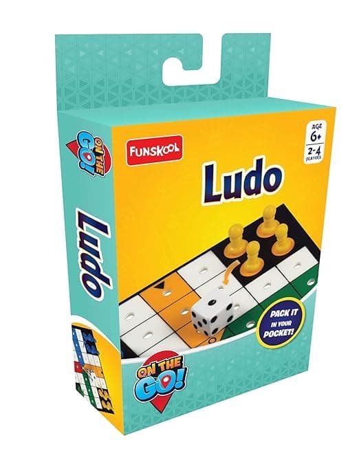 Games, Travel Ludo, The Classic strategy Game, Portable Classic Travel Games, Kids and Family, 2-4 Players, Ages 6 and above, Multicolour