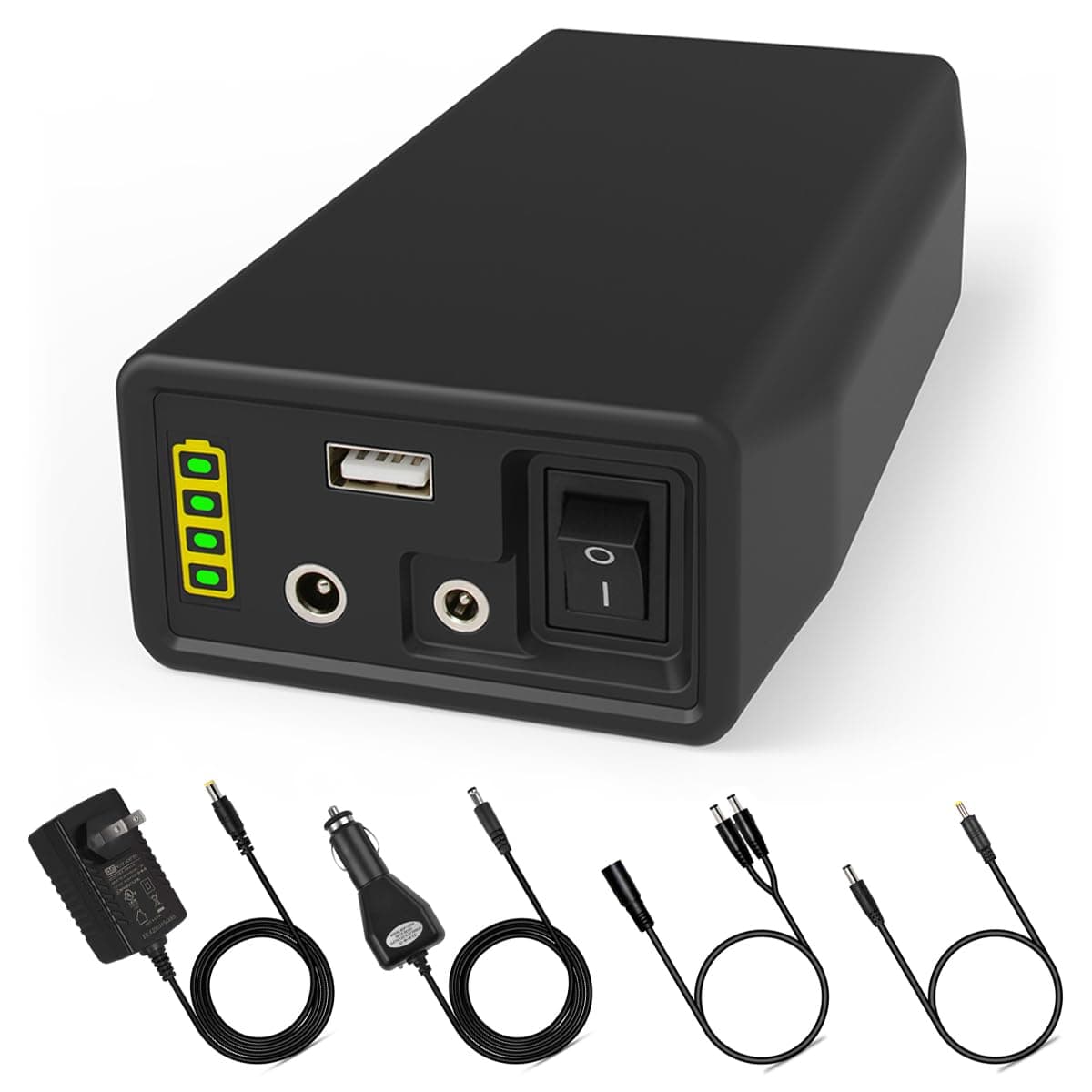 - 12V LiFePO4 Power Bank LF4100, Ultra Long Life Cycles Rechargeable 12.8V 6000mAh 76.8Wh Lithium Iron Phosphate Battery Pack, DC 12/9V and 5V USB Output for LED Strip, CCTV Camera, Mobile...