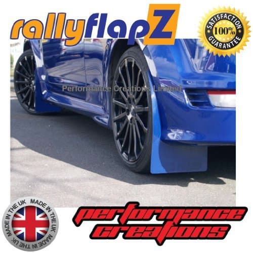 rallyflapZ/Set of 4 Custom Made Mud Flaps Including Fixing Hardware & Instructions - Performance Blue Rally Spec Kaylan Polyurethane PU (RFFRSMK2-PB-KLN)