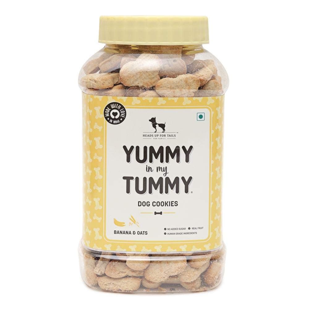 HUFT Heads Up For Tails Yummy In My Tummy Banana & Oats Vegetarian Dog Biscuits 320 Gram, For Babys