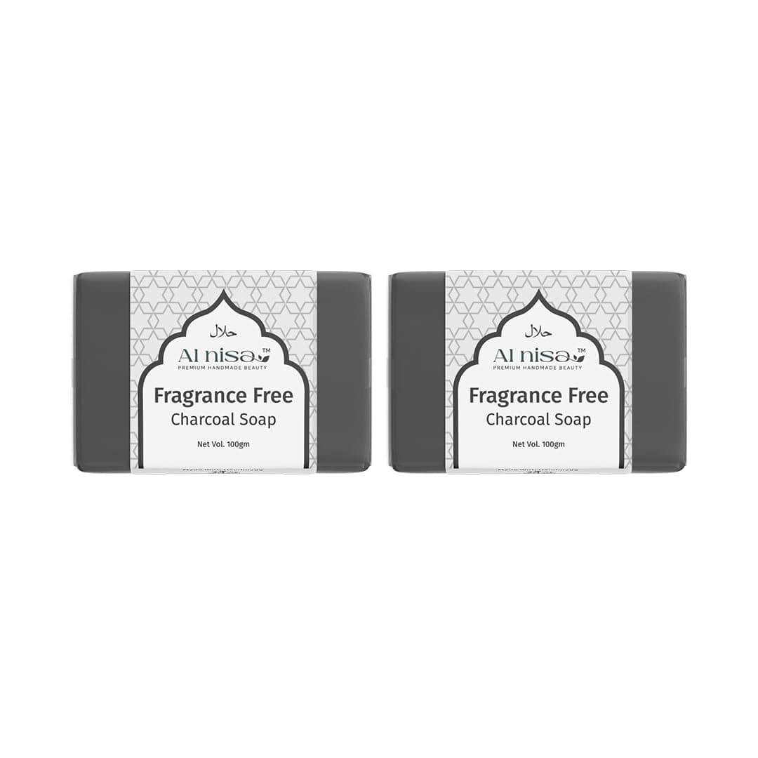 Alnisa No fragrance activated Charcoal handmade Soap for hajj & umrah, hajj and umrah accessories, 100% Natural, Set of 2