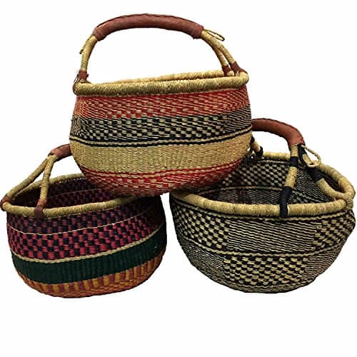 African Baskets - Bolga Basket, large, assorted 1 EA