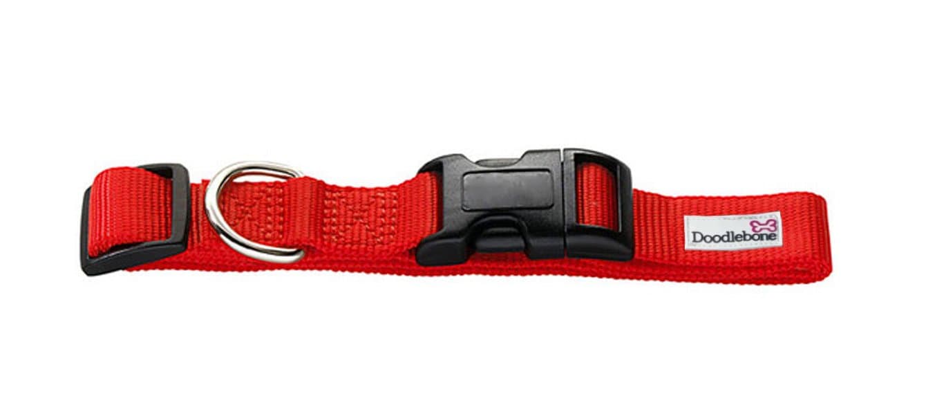 Doodlebone Bold Dog Collar (X-Small, Red)