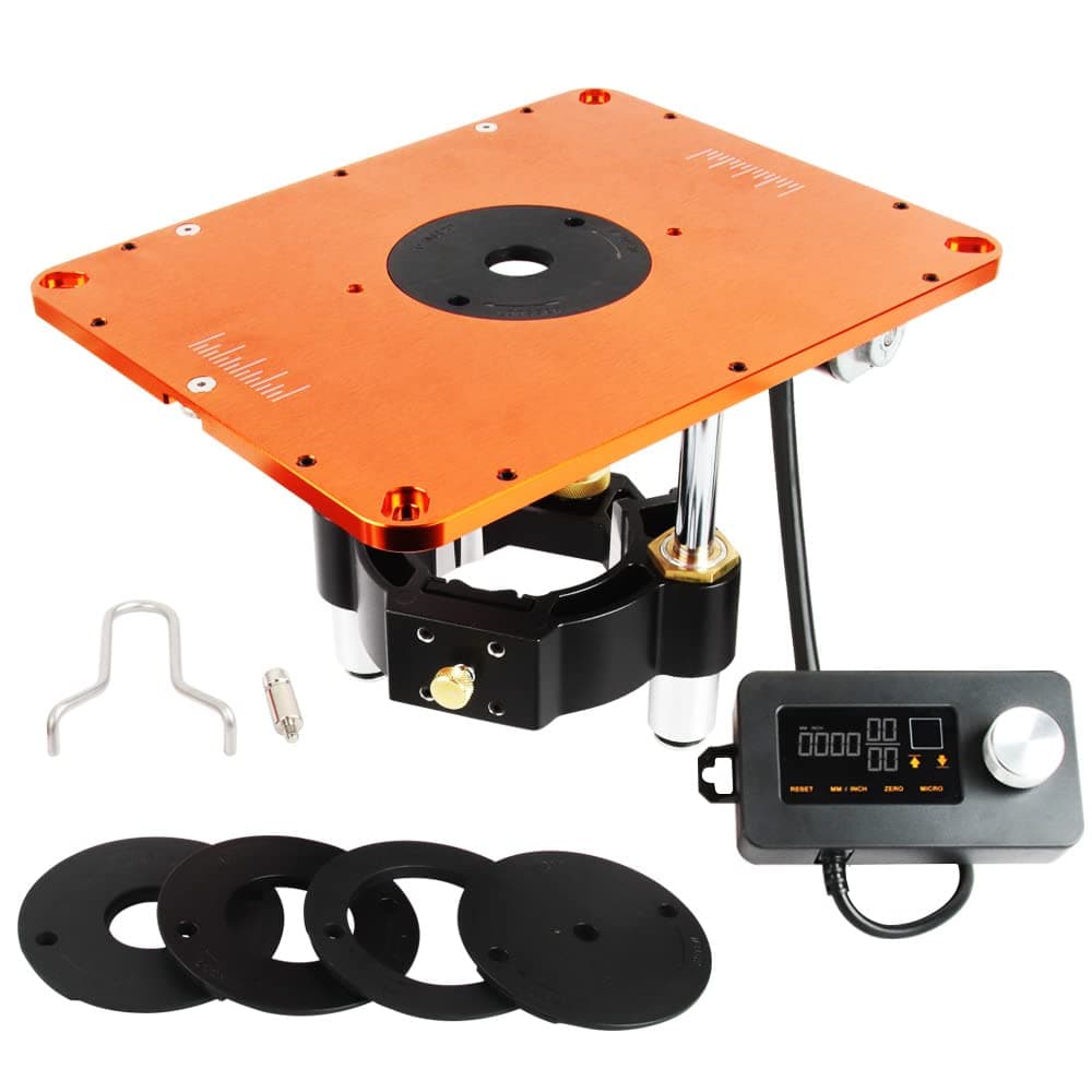 O'SKOOLAutomatic Router Lift Systems for 3-1/2" Diameter Motors, 9-1/4'' x 11-3/4'' Plate 5-Piece Insert Ring Kit