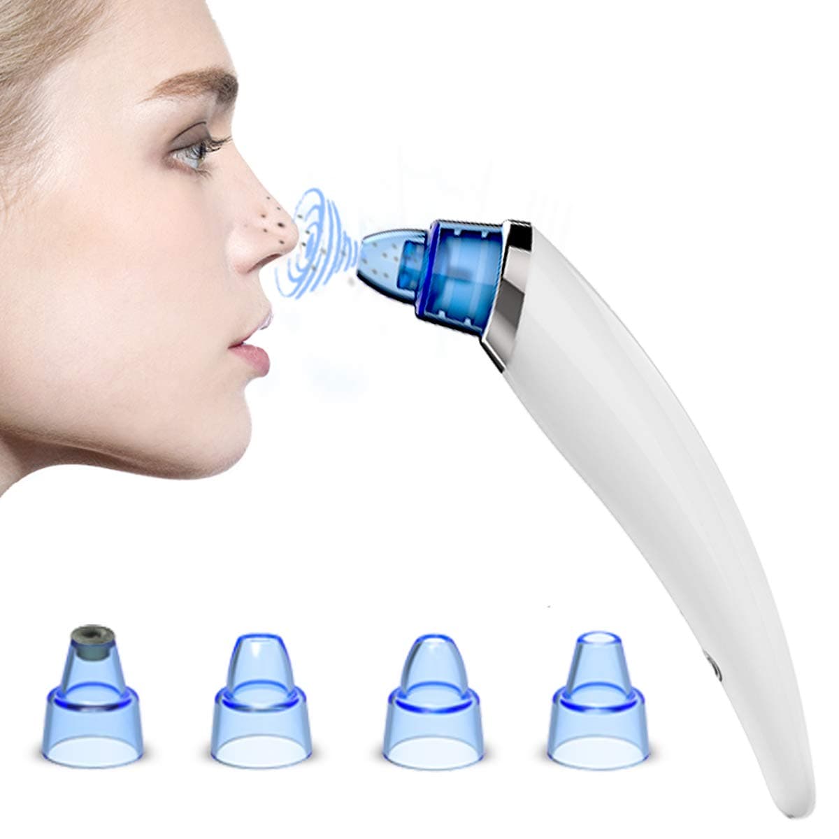 Beautural Blackhead Remover Suction Pore Cleanser 4 in 1 Electric Blackhead Remover Tool Kit USB Rechargeable Facial Blackhead Remover Pore Vacuum Acne Treatment and Comedones Removal