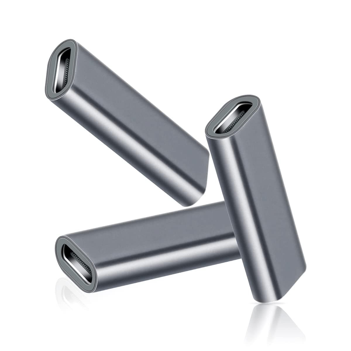 BASESAILOR USB C Female Coupler Adapter 3Pack,Type C 3.1 Coupler 100W PD 10Gbps Double USBC Connector Extender with 4K/8K Video for Thunderbolt 4 3,iPad,MacBook,USB C Devices,iPhone