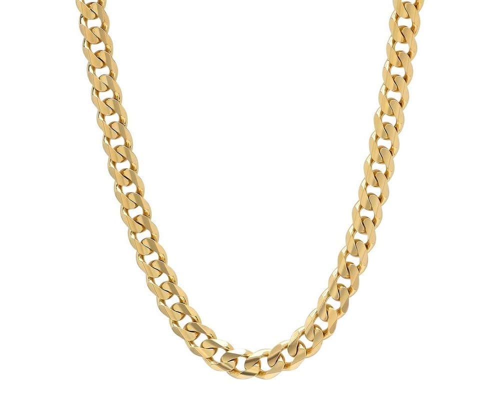 Stainless Steel Cuban Curb Chain Chain Necklace, 5MM -11.5MM Heavy Stainless Steel Curb Chain Necklace in Yellow Gold, Rose Gold, Mens, Women 16 18 20 22 24 26 28 30