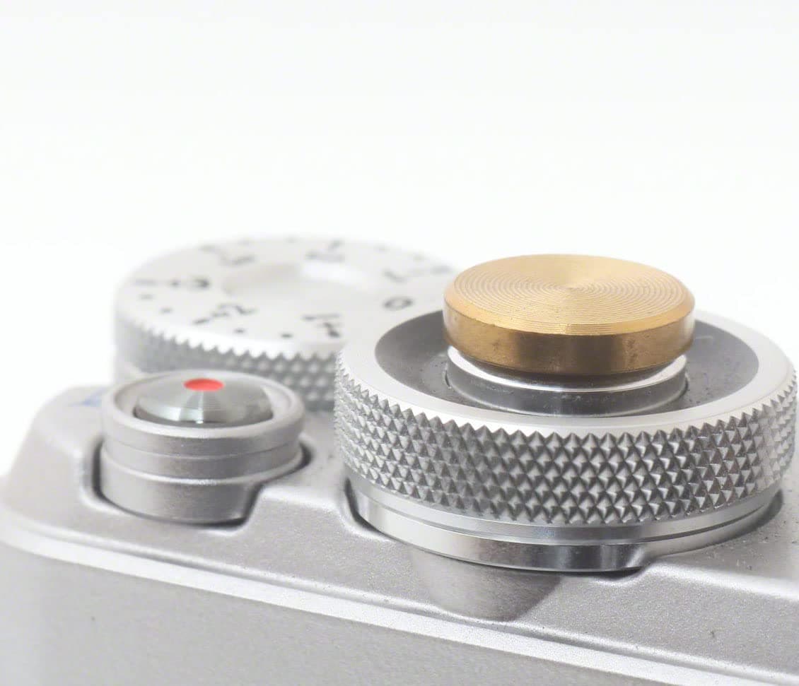 SICHER Soft Release Shutter Button for Cameras. Quality Brass. GOLD Flat.