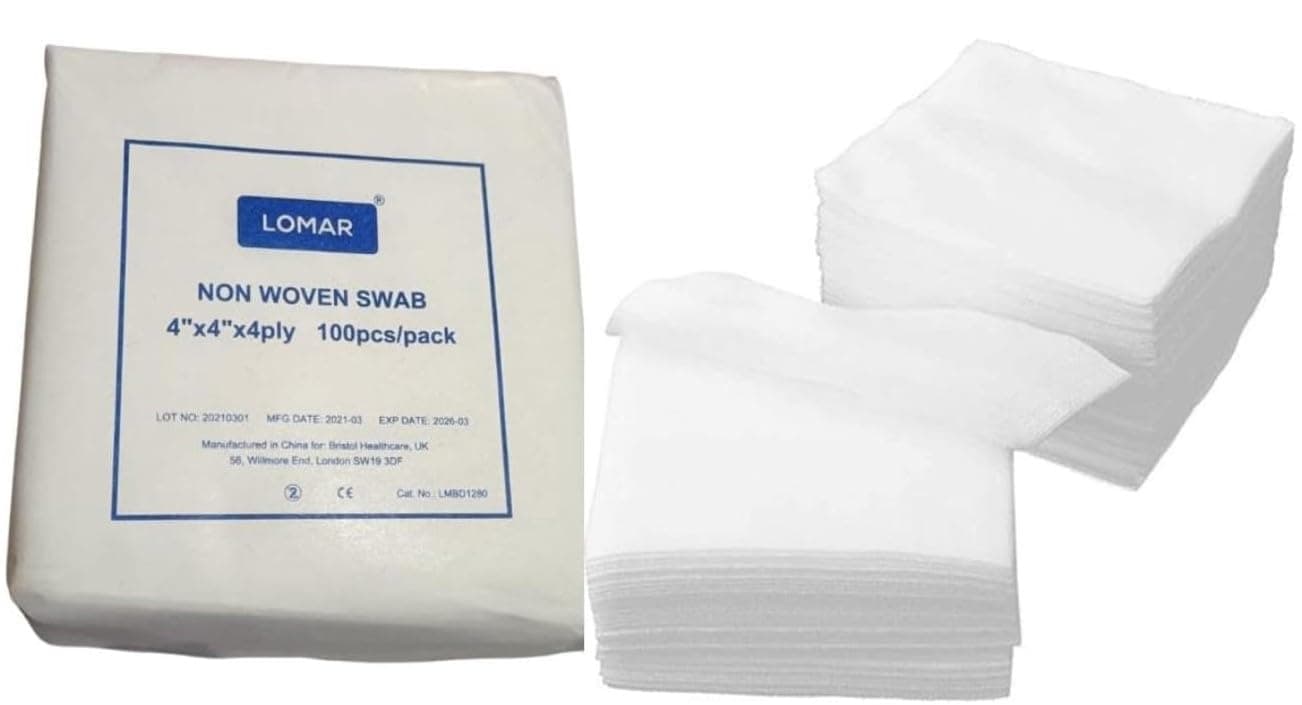 Non-Woven Gauze Sponges - 100 Pcs, 4-Ply, 4x4 Inch All-Purpose Non-Sterile Gauze Pads, Wound care, skin Care, Make up Remover Gauze