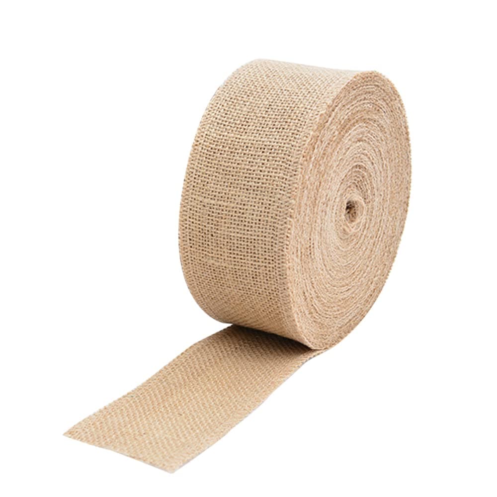 4cmx10M Hessian Ribbon Natural Jute Burlap Ribbon Roll Vintage for Gift Wrapping Crafting Wedding Christmas Decorations