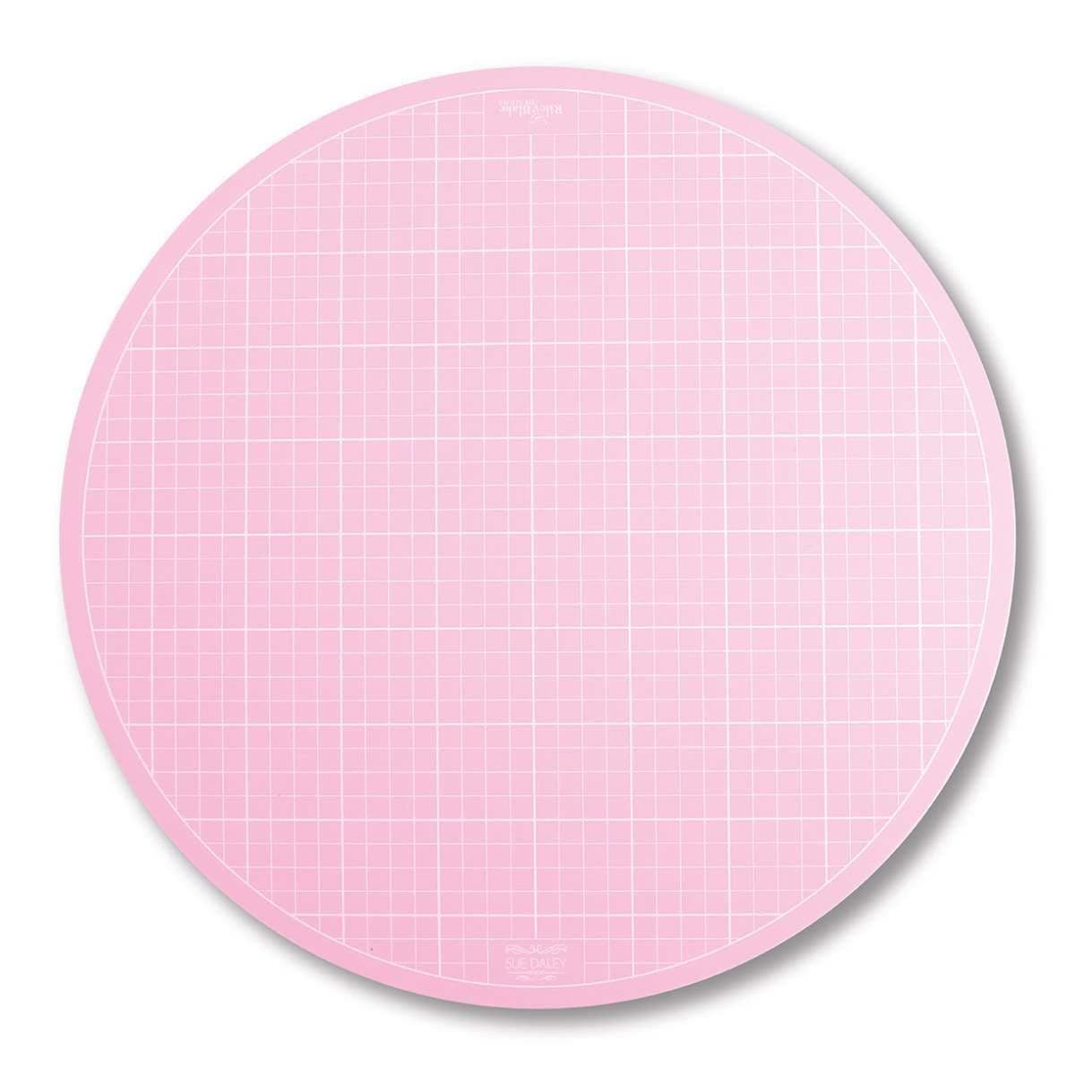 Sue Daley Designs Pink 10" Rotating Cutting Mat - Self Healing, Plastic, 10" L x 10" W - Craft Cutting Mat