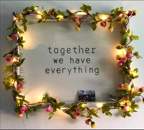 Floristlighting 2 Meter 20 LEDs Rose Flower Leaf Garland Copper Lights for Wedding Party (Rose)