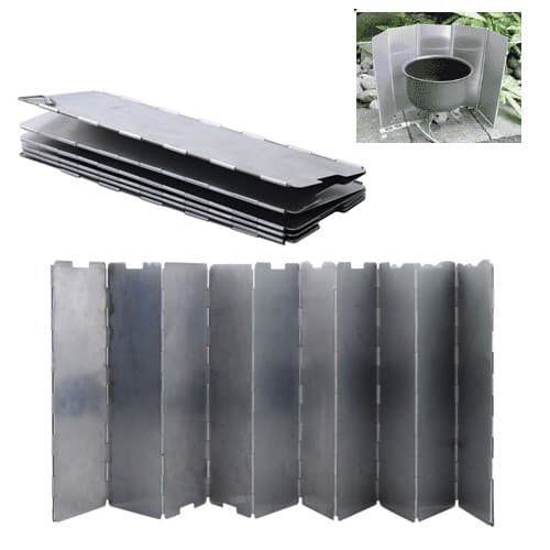 10 Plates Aluminium Alloy Fold Cooker Stove Anti-wind Screen for Outdoor Camping-Silvery