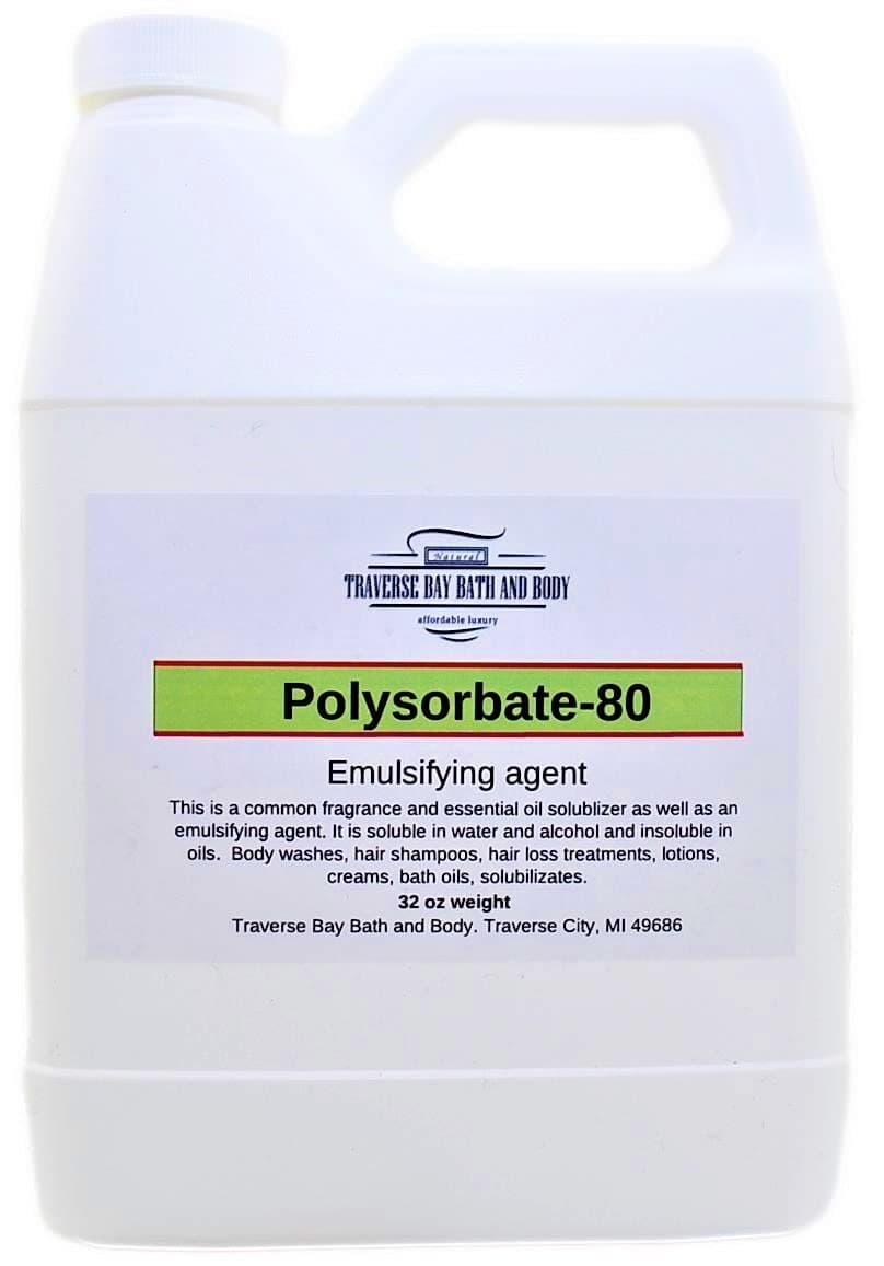 Traverse Bay Soap Company Polysorbate 80, 32oz 1 Quart Jug. Safety Sealed Container