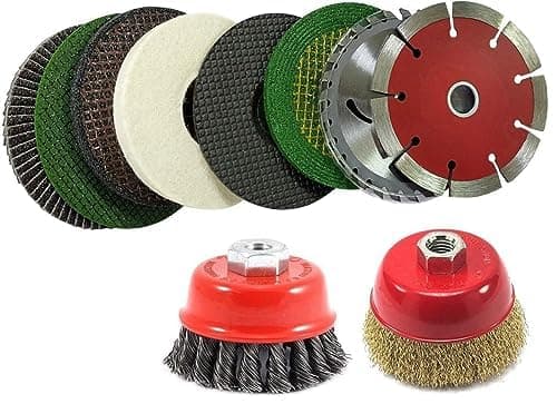 Inditrust combo of 10 wheels Wood & Marble Cutting Flap Discs Grinding wheel Cut Off Wheel Set Flap Carbon steel With Cup Brush Wheel angle grinder accessories