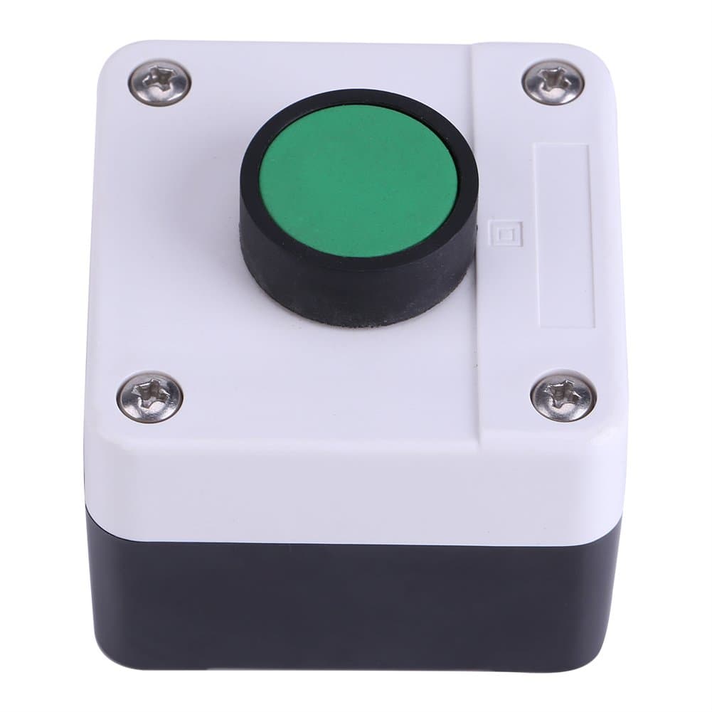 Switch Box, Weatherproof Green Push Button Switch One Button Control Box for Gate Opener
