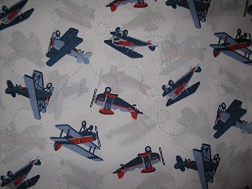 Sky Hawk Vintage Blue and Red Airplane Sheet Set Full