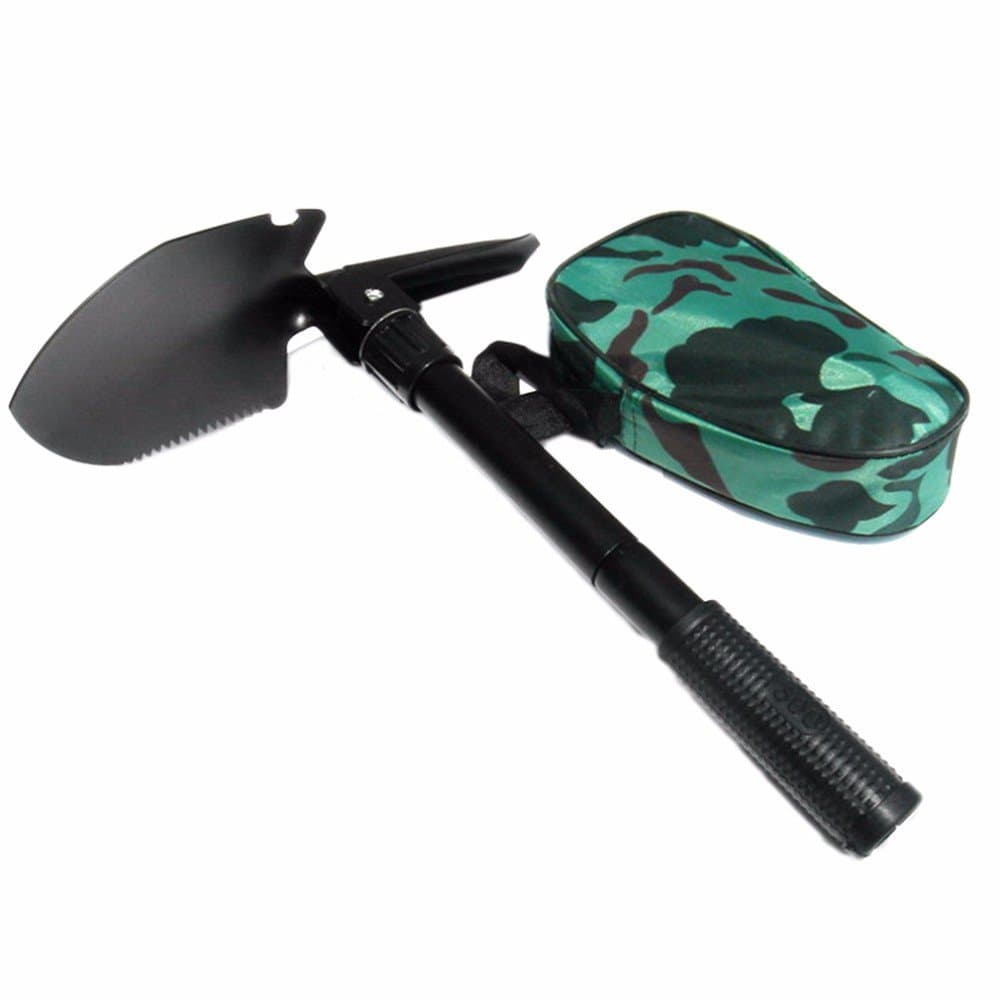 Camping Survival 5 In 1 Shovel Axe Saw Opener Compass Emergency Gear Tools