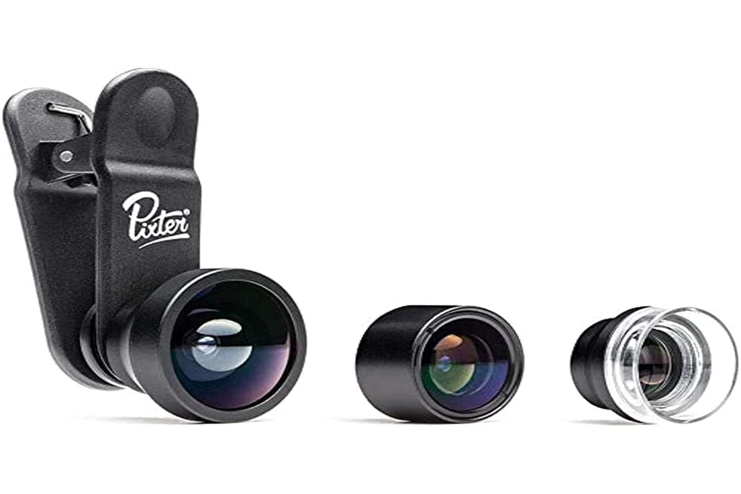 Pixter Premium Starter Pack for smartphones lenses [French Start-up] Pack Starter Compatible iPhone 7/7 Plus/ 6s / 6s Plus / 6 / 5s, Samsung Galaxy S6 / S5, all smartphones