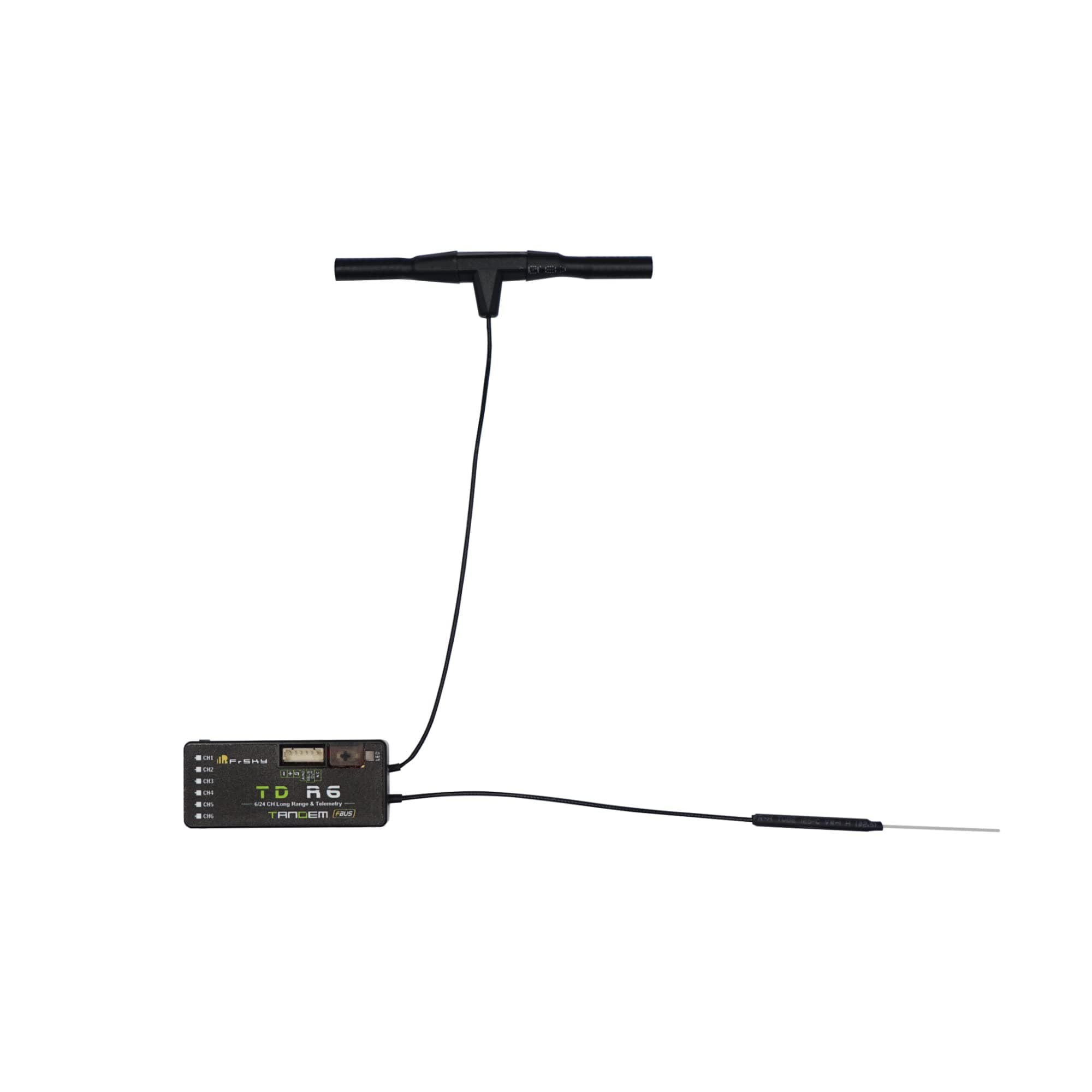 FrSky TD R6 Dual-Band Receiver Simultaneous 2.4GHz & 900MHz 6 PWM Outputs SBUS Out & FBUS/S.Port Long Range Up to 100KM Black Box Lightweight 4ms Race Mode OTA Firmware Update