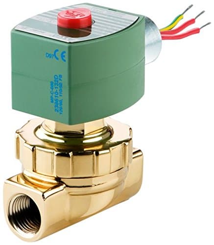 ASCO 8220G404 -120/60,110/50 Brass Body Hot Water and Steam Pilot Operated Diaphragm and Piston Valve, 50 psi Maximum Steam Operating Pressure, 1/2" Pipe Size, 2-Way Normally Closed, EPDM/PTFE Sealing