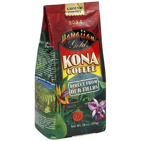 Hawaiian Gold Kona Ground Coffee, 10 oz (Pack of 6)