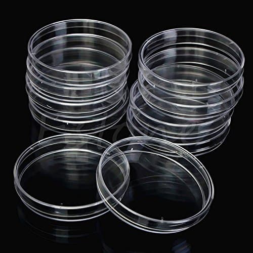 Plastic Petri Dish, 10 Pieces Transparent Sterilized Petri Dishes, Bacterial Culture Bowl with Lid for Laboratory Culture Bacterial Yeast (90 mm)