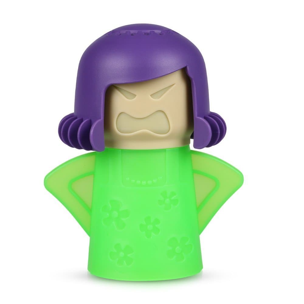 Angry Mama Steam Microwave cleaner• Easily Clean in Minutes•Kitchen Cleaning Tool•Vinegar and Water• Home Gadget (Green Base)
