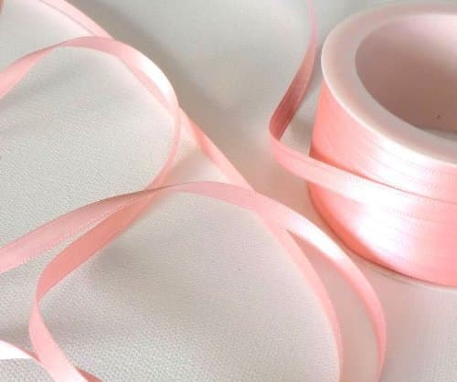 SCHEUNEMANN Ribbon 50 M x 3 MM Mini Ribbon Sheer Ribbon, Pink